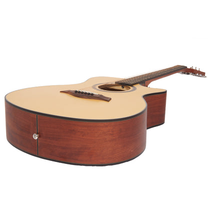 Vault Acoustic Guitars Natural Vault EA25 Grand Auditorium Shape Acoustic Guitar with Bubinga Back and Sides 