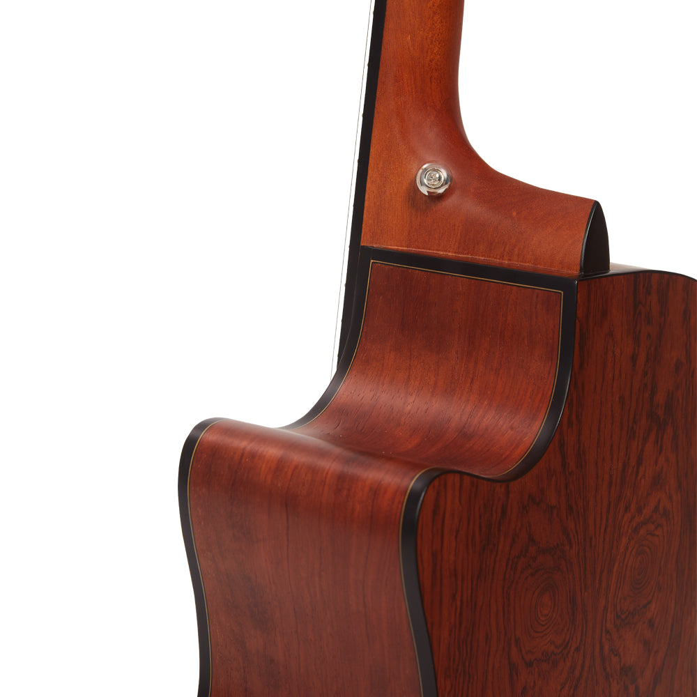 Vault Acoustic Guitars Natural Vault EA25 Grand Auditorium Shape Acoustic Guitar with Bubinga Back and Sides 