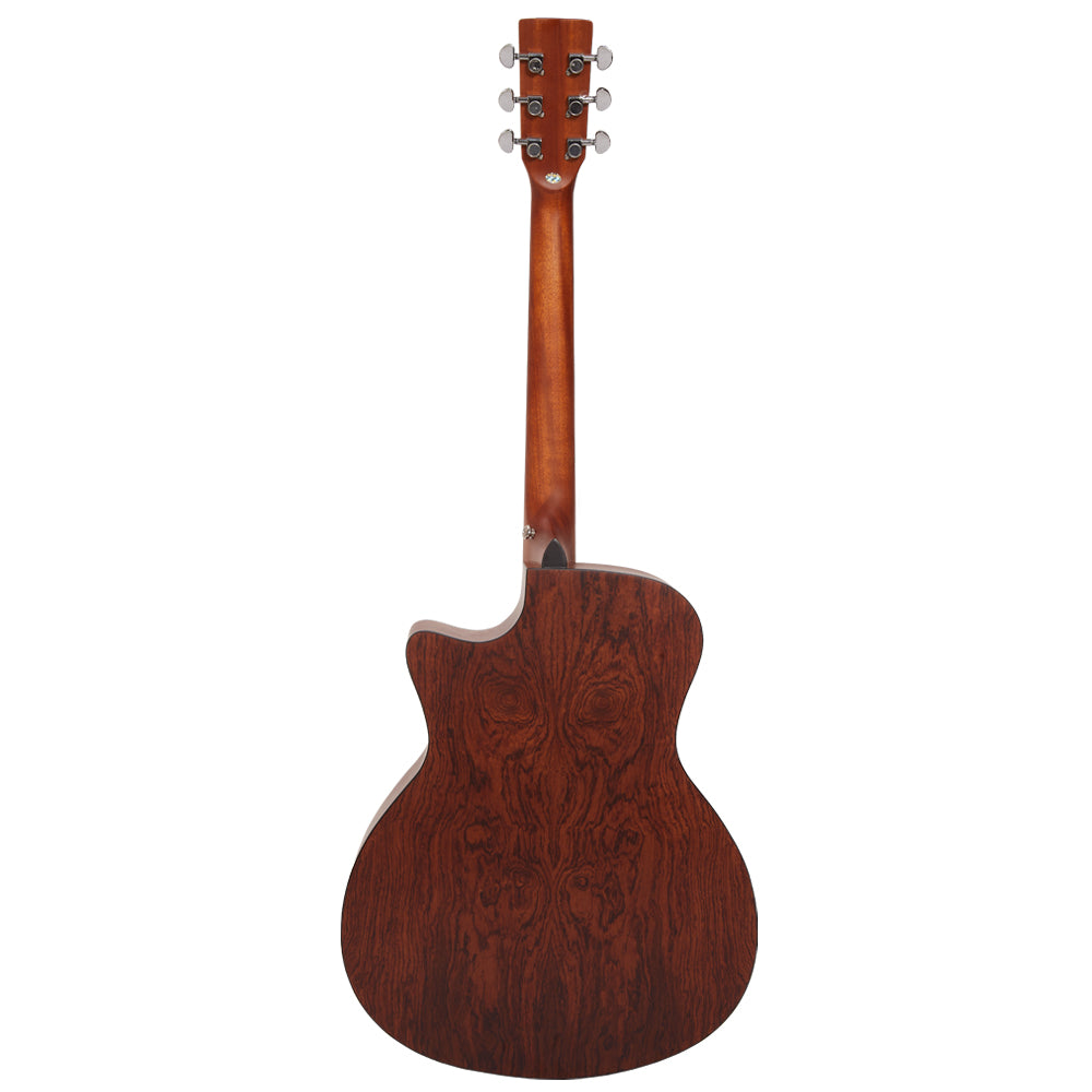 Vault Acoustic Guitars Natural Vault EA25 Grand Auditorium Shape Acoustic Guitar with Bubinga Back and Sides 