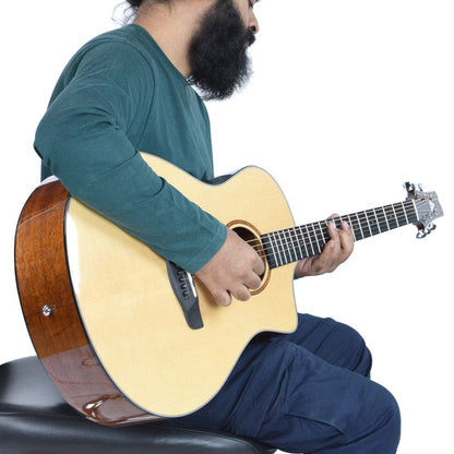 vault acoustic guitars vault artisan premium acoustic guitar with solid spruce top and solid mahogany back and sides - open box