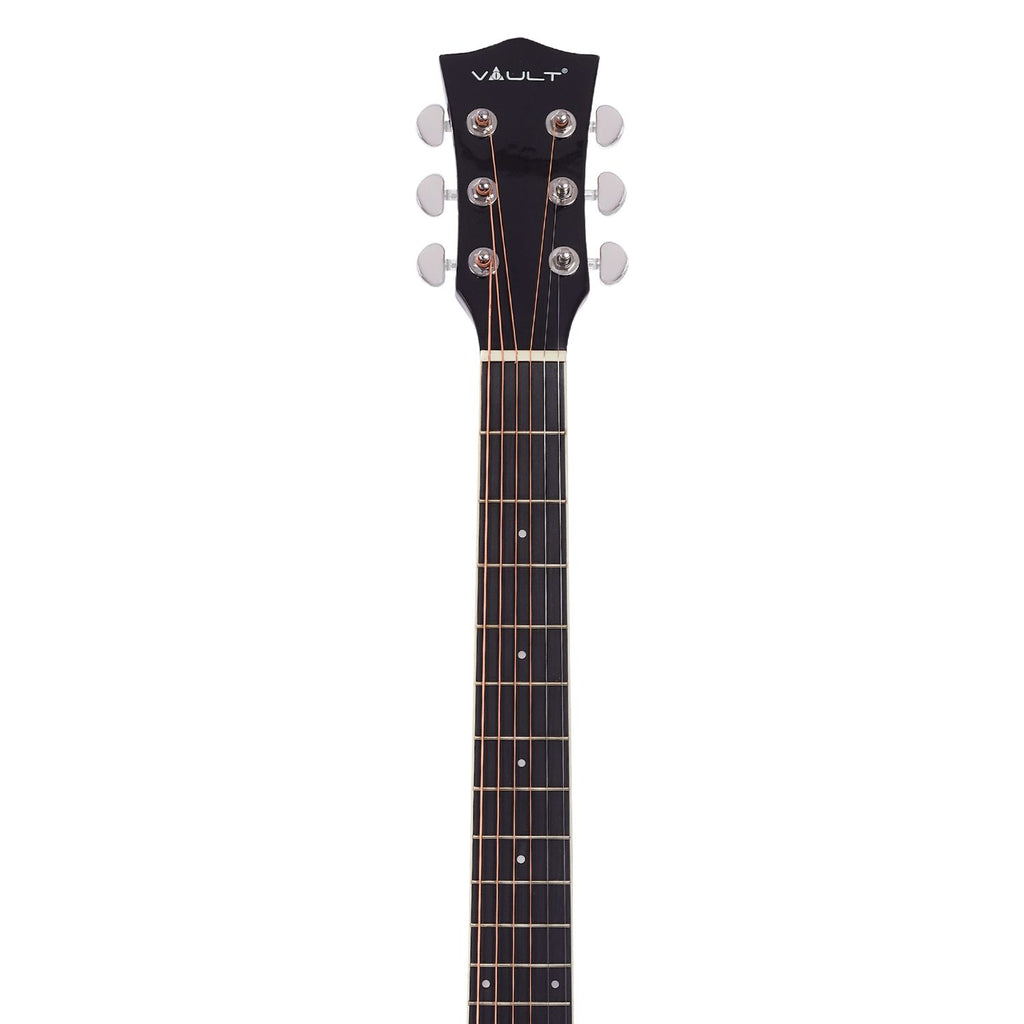 Vault Acoustic Guitars Vault EA20 Guitar Kit with Learn to Play Ebook, Bag, Strings, Straps, Picks, String winder & Polishing Cloth - 40 inch Cutaway Acoustic Guitar   #type_acoustic,orientation_right-handed,color_black