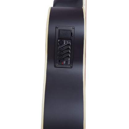 Vault Acoustic Guitars Vault EA20 Guitar Kit with Learn to Play Ebook, Bag, Strings, Straps, Picks, String winder & Polishing Cloth - 40 inch Cutaway Acoustic Guitar - Open Box