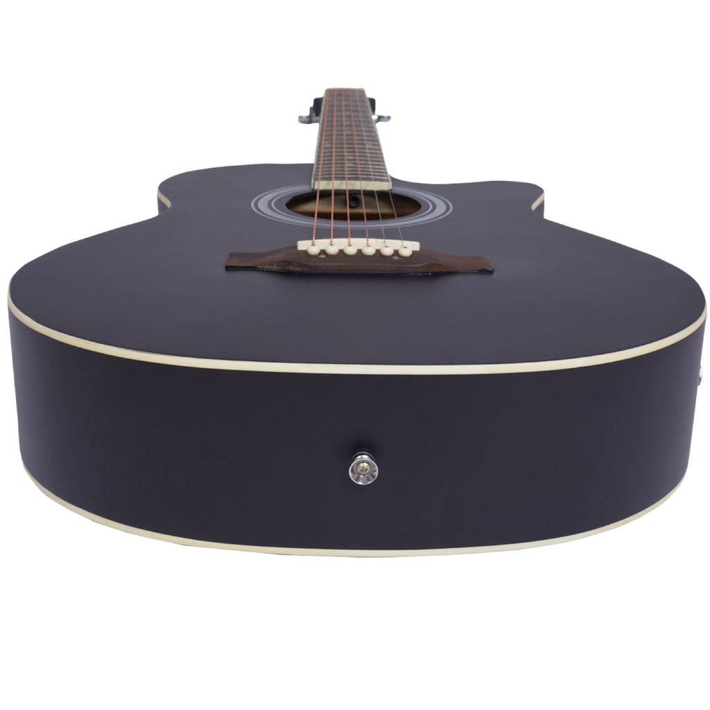 Vault Acoustic Guitars Vault EA20 Guitar Kit with Learn to Play Ebook, Bag, Strings, Straps, Picks, String winder & Polishing Cloth - 40 inch Cutaway Acoustic Guitar - Open Box