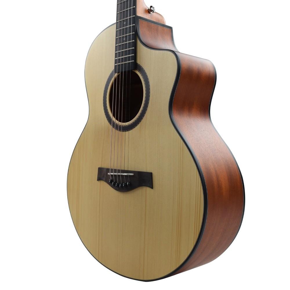 Vault Acoustic Guitars Vault EA40 41 inch Premium Solid Spruce-Top Cutaway Acoustic Guitar