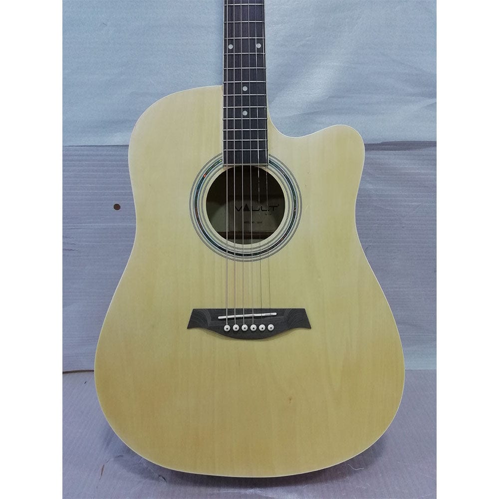 vault acoustic guitars vault ed-10c 41 inch cutaway acoustic guitar - natural - open box b stock   