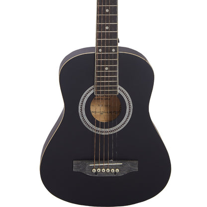 Vault Acoustic Guitars Vault Junior 30 Inch Acoustic Guitar with Truss Rod, Gig-Bag, Strings, Straps, Picks, String Winder, Polishing Cloth & E-Book - Perfect for Kids (Age 5-8 Years)#style_with-truss-rod,color_black