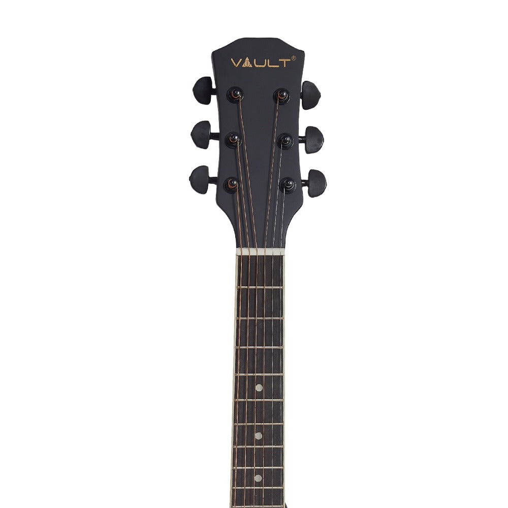 Vault Acoustic Guitars Vault Junior 30 Inch Acoustic Guitar with Truss Rod, Gig-Bag, Strings, Straps, Picks, String Winder, Polishing Cloth & E-Book - Perfect for Kids (Age 5-8 Years)#style_with-truss-rod,color_black