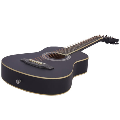 Vault Acoustic Guitars Vault Junior 30 Inch Acoustic Guitar with Truss Rod, Gig-Bag, Strings, Straps, Picks, String Winder, Polishing Cloth & E-Book - Perfect for Kids (Age 5-8 Years)#style_with-truss-rod,color_black