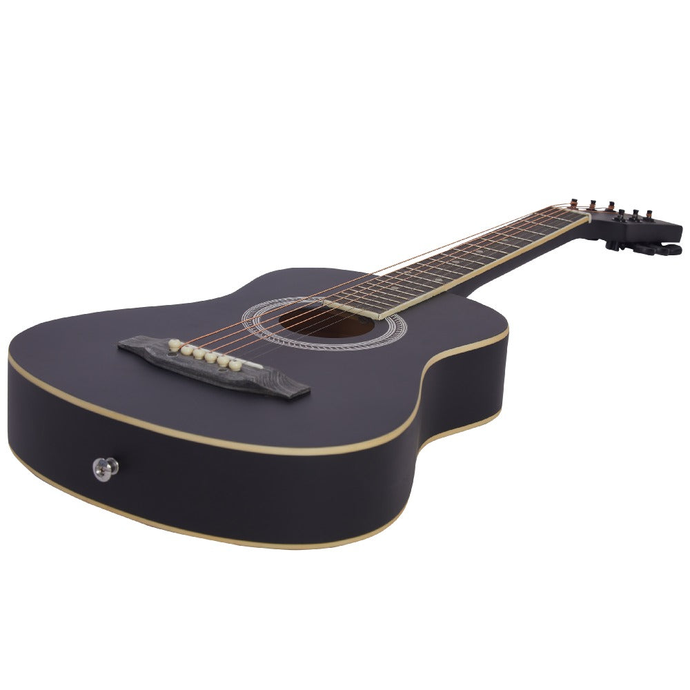 Vault Acoustic Guitars Vault Junior 30 Inch Acoustic Guitar with Truss Rod, Gig-Bag, Strings, Straps, Picks, String Winder, Polishing Cloth & E-Book - Perfect for Kids (Age 5-8 Years)#style_with-truss-rod,color_black