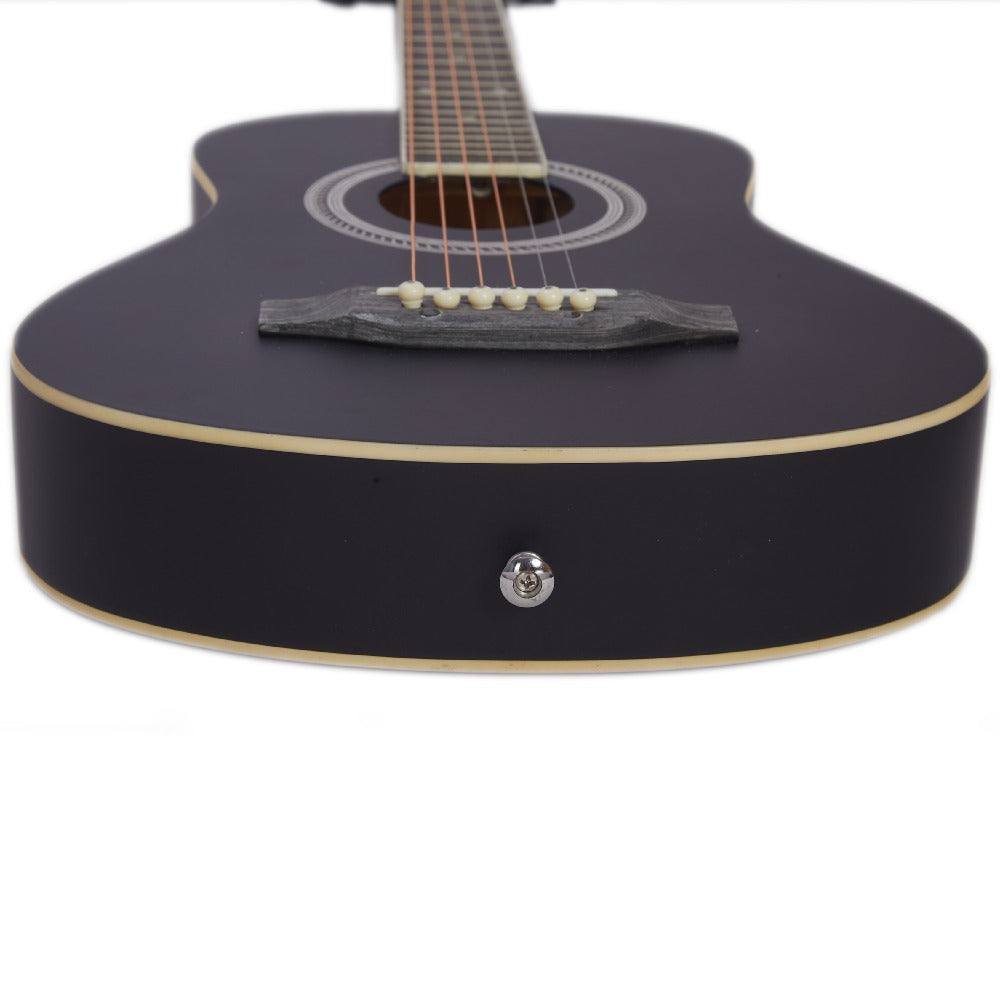 Vault Acoustic Guitars Vault Junior 30 Inch Acoustic Guitar with Truss Rod, Gig-Bag, Strings, Straps, Picks, String Winder, Polishing Cloth & E-Book - Perfect for Kids (Age 5-8 Years)#style_with-truss-rod,color_black