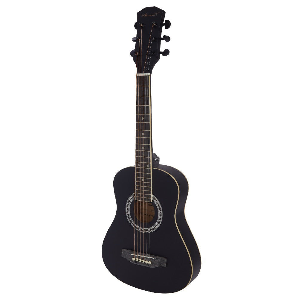 Vault Acoustic Guitars Vault Junior 30 Inch Acoustic Guitar with Truss Rod, Gig-Bag, Strings, Straps, Picks, String Winder, Polishing Cloth & E-Book - Perfect for Kids (Age 5-8 Years)#style_with-truss-rod,color_black