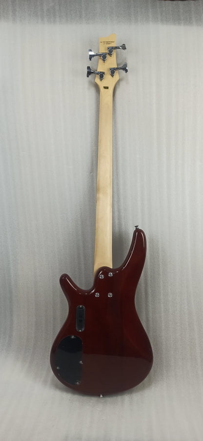 Vault Bass Guitars 202401029965 Vault Performer Pro RB4 Four String Electric Bass Guitar with Gigbag - High Gloss Solid Mahogany - Open Box