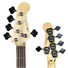 Vault Bass Guitars High Gloss Mahogany Vault Performer Pro JB5 String Electric Bass Guitar with Gigbag - High Gloss Solid Mahogany