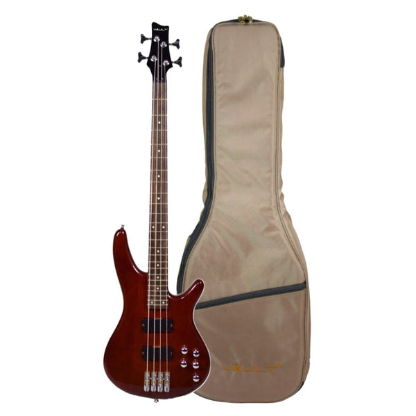 vault bass guitars rb4 vault performer pro rb4 four string electric bass guitar with gigbag - high gloss solid mahogany   #mode_rb4