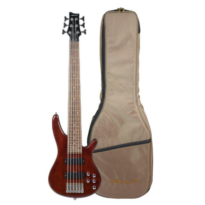 vault bass guitars rb6 vault performer pro rb4 four string electric bass guitar with gigbag - high gloss solid mahogany 