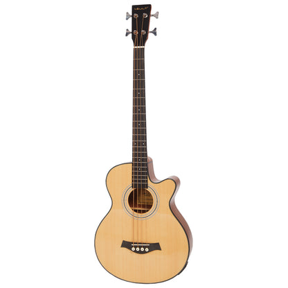 Vault Bass Guitars Vault EB40CE 4 String Solid-Top Acoustic Bass Guitar With EQ and Padded Gigbag - 34" Long Scale Length