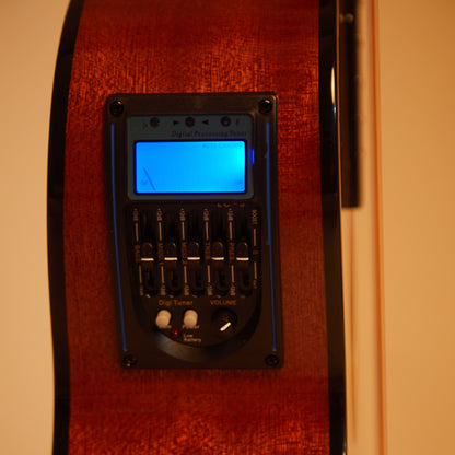 Vault Bass Guitars Vault EB40CE 4 String Solid-Top Acoustic Bass Guitar With EQ and Padded Gigbag - 34" Long Scale Length 