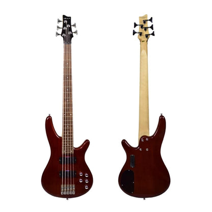 vault bass guitars vault performer pro rb4 four string electric bass guitar with gigbag - high gloss solid mahogany 