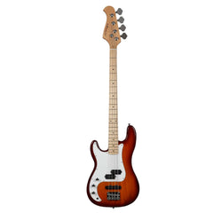 Vault Bass Guitars Vintage Sunburst Vault PJ Style Left-Handed 4-String Electric Bass Guitar