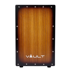 Vault Cajons Zebrawood-Tobacco Sunburst Vault BCJ-24 Birch/Black/Zebra Wood Cajon with Adjustable Snare