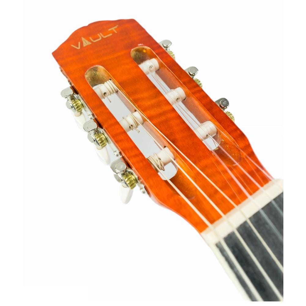 vault classical guitars vault cl-20 4/4 size classical guitar with bag - natural gloss   #type_bundle