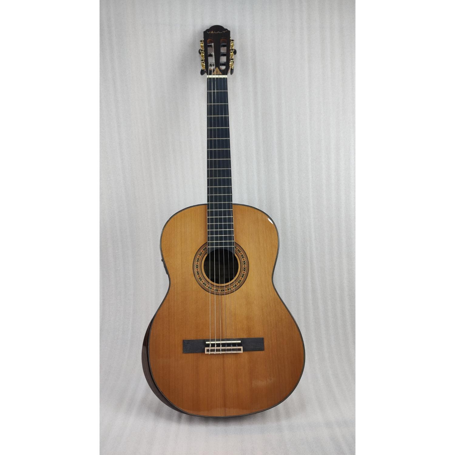 Vault Classical Guitars Vault Performer Pro All Solid Body Classical Guitar with Armrest and Dual EQ Pickup - Open Box