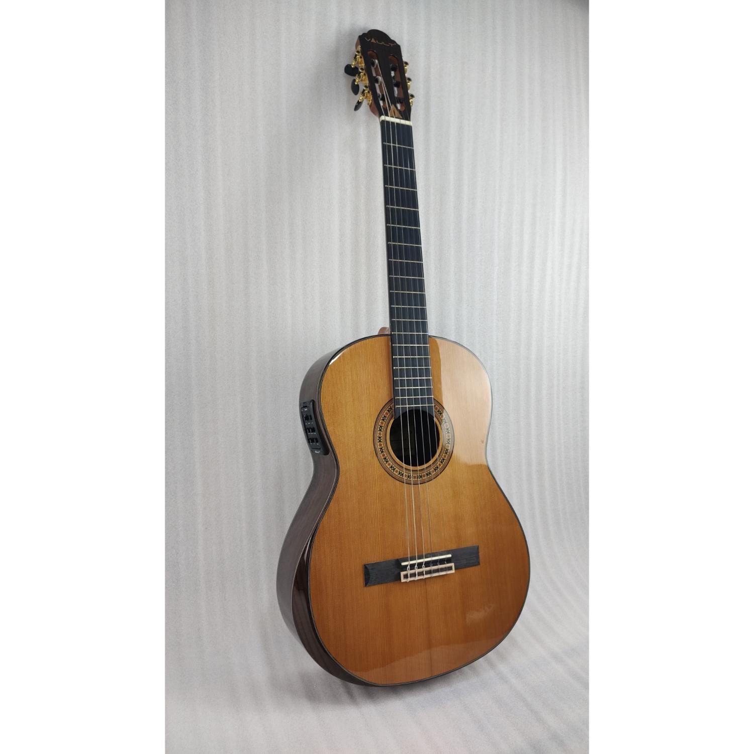 Vault Classical Guitars Vault Performer Pro All Solid Body Classical Guitar with Armrest and Dual EQ Pickup - Open Box