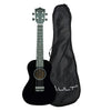 Vault Concert Ukuleles Black Glossy Vault UK-003 Concert Colourful Ukulele 23 inch With Gig Bag