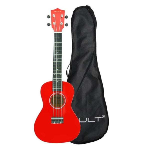 vault concert ukuleles red glossy vault uk-003 concert colourful ukulele 23 inch with gig bag     #color_red-glossy