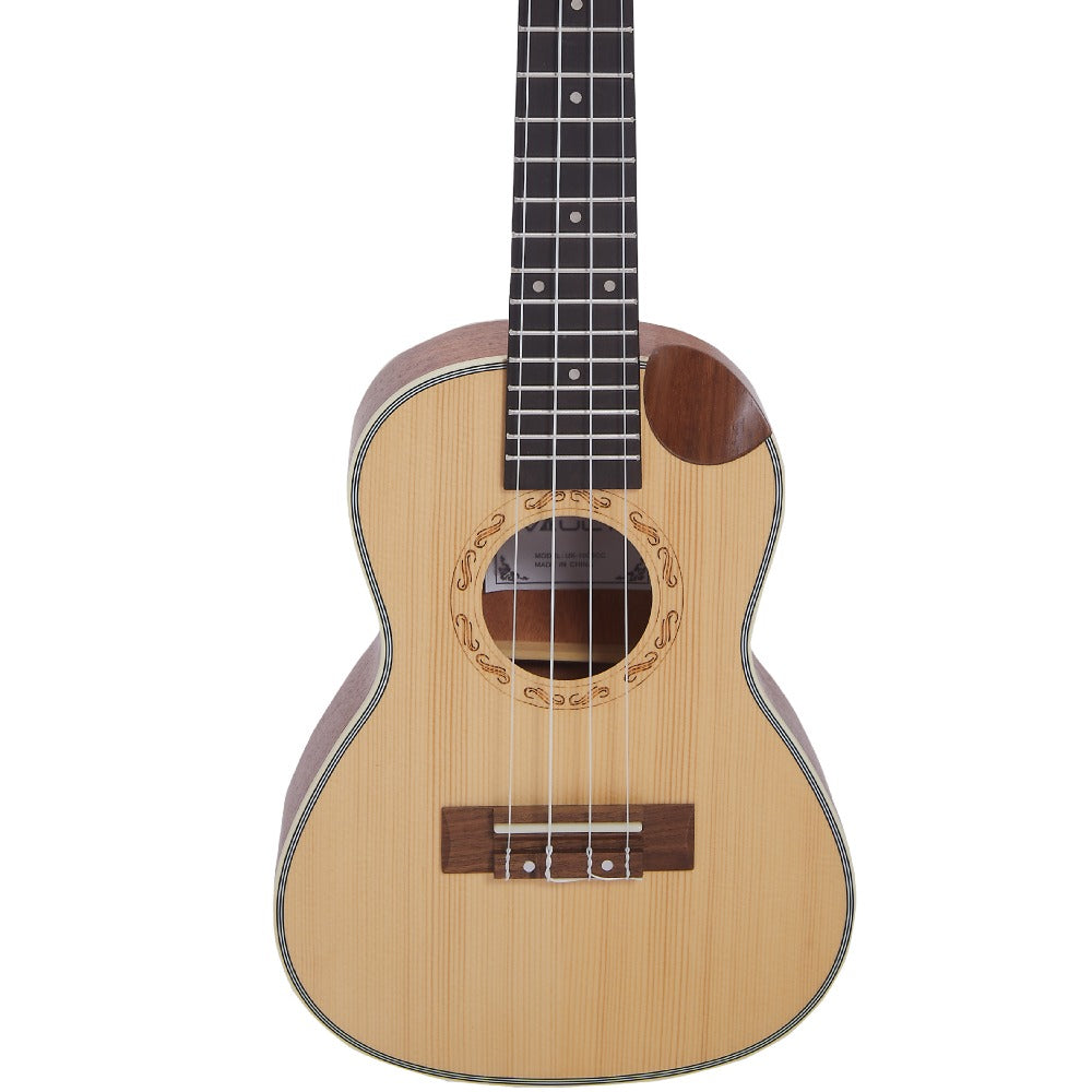 Vault Concert Ukuleles Vault UK-1000CC 23-Inch Solid Spruce Top Premium Semi Cutaway Concert Ukulele 