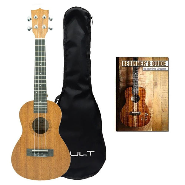 vault concert ukuleles vault uk-100c 24 inch arched back concert ukulele with gig bag