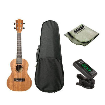 vault concert ukuleles vault uk-100c concert ukulele with hardshell case, polishing cloth and tuner