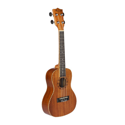 vault concert ukuleles vault uk-190 rosetta koa concert ukulele with hardshell case, polishing cloth and tuner