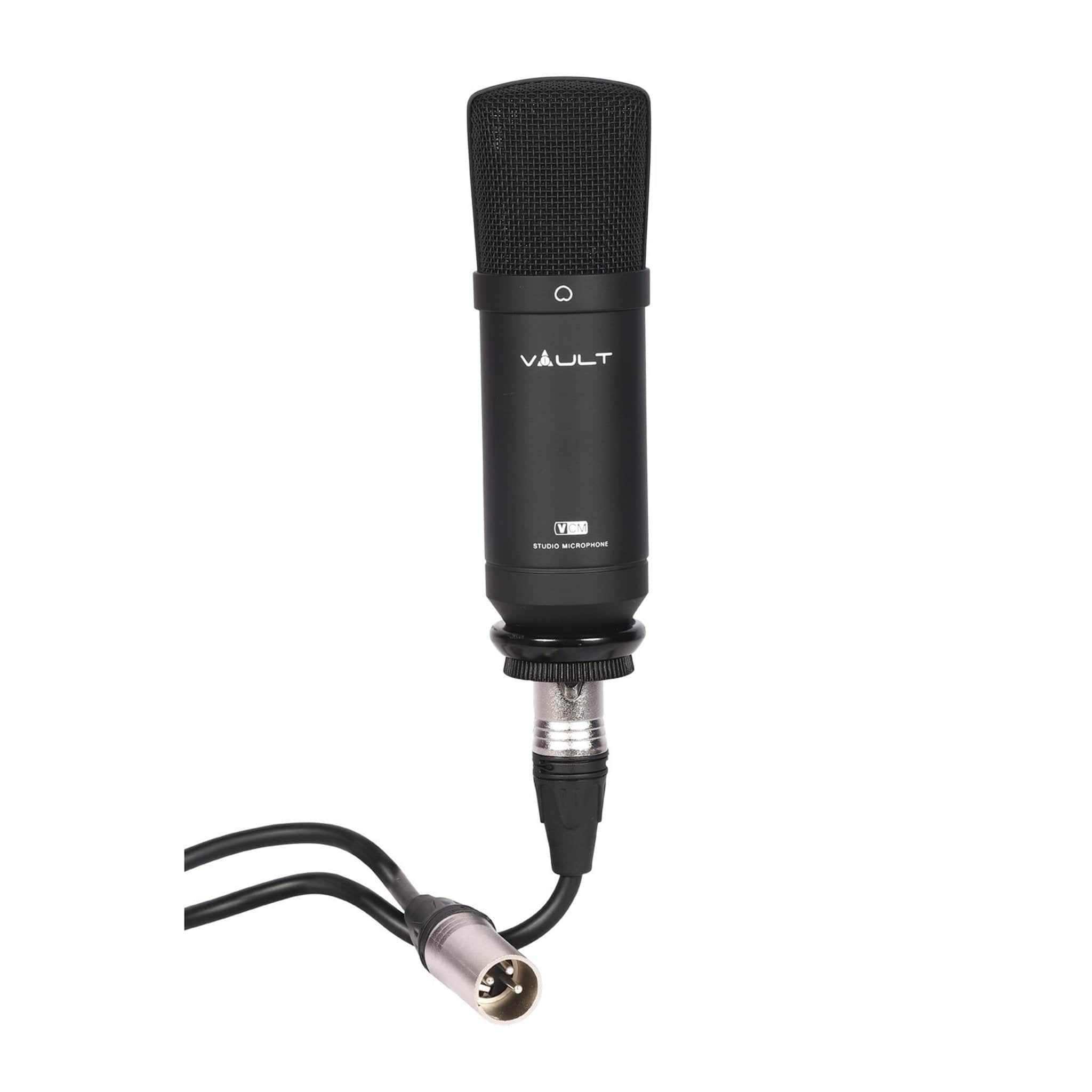 Vault Condenser Microphones Vault VCM Studio Condenser Microphone with XLR Cable, Tripod, Mount and Foam Pop Filter