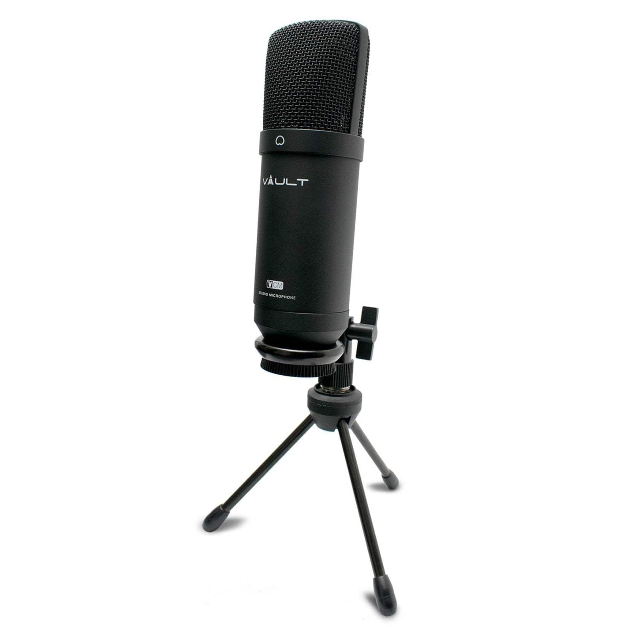 Vault Condenser Microphones Vault VCM Studio Condenser Microphone with XLR Cable, Tripod, Mount and Foam Pop Filter