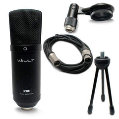 Vault Condenser Microphones Vault VCM Studio Condenser Microphone with XLR Cable, Tripod, Mount and Foam Pop Filter