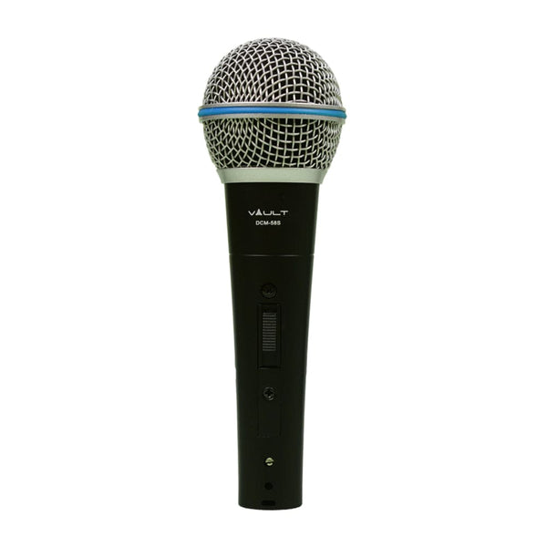 vault dynamic microphones vault dcm-58s dynamic cardioid microphone with switch, mic clip and xlr cable