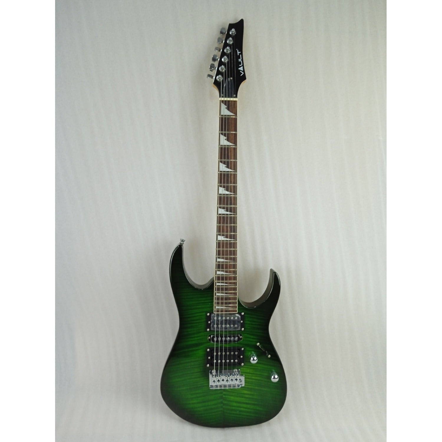 Vault Electric Guitars 202401133311 Vault RG1 Soloist Premium Electric Guitar - Transparent Green Burst - Open Box B Stock