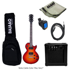 Vault Electric Guitars Bundles Cherry Sunburst Vault LP1 Les Paul Style Electric Guitar with Gigbag, Amplifier, Tuner, Cable, Polishing Cloth & Ebook