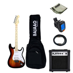 Vault Electric Guitars Bundles Sunburst with GA-10 Vault ST1M Electric Guitar Basic Bundle