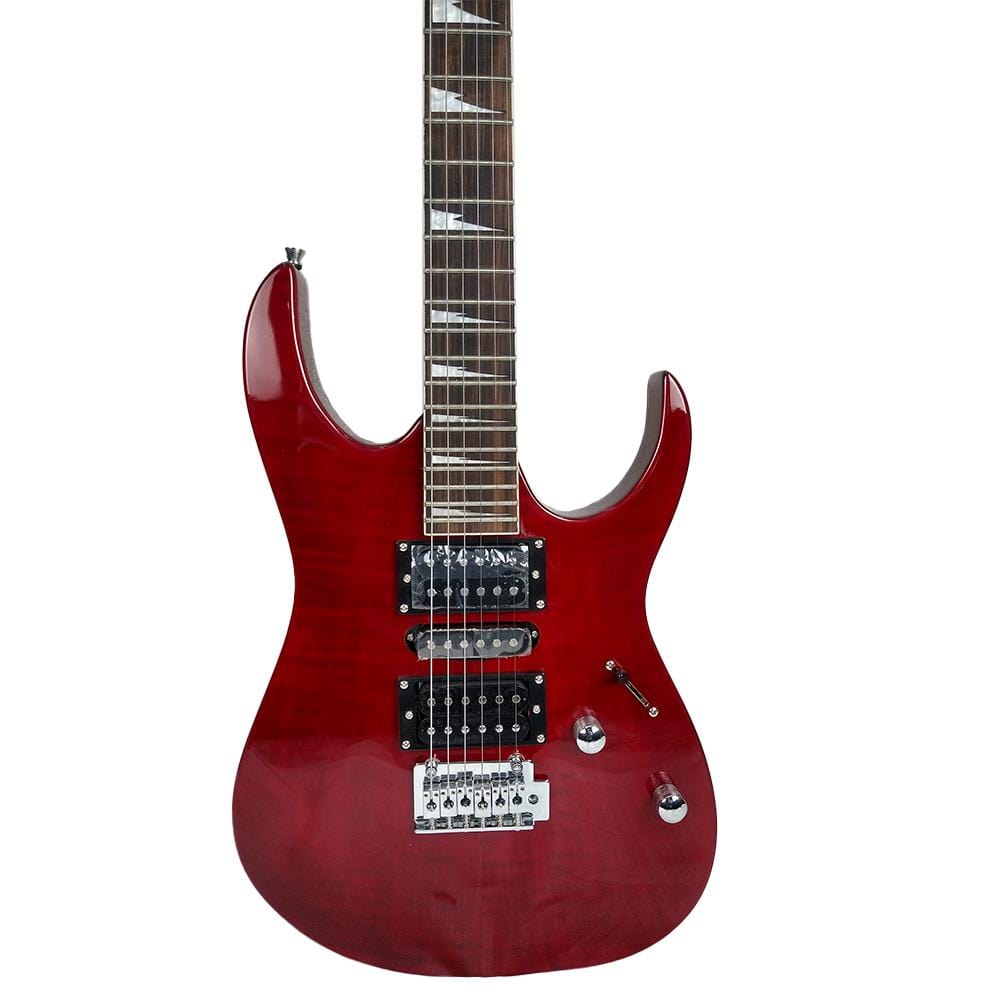 vault electric guitars bundles vault rg1rw soloist style electric guitar with digitech element guitar processor bundle   #color_transparent-red