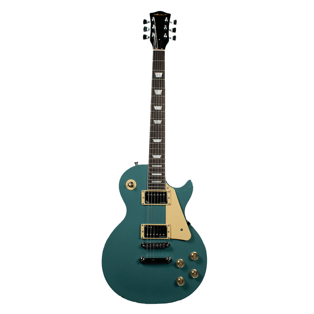 vault electric guitars faded pelham blue vault lp2 les paul style single cut electric guitar    #color_faded-pelham-blue