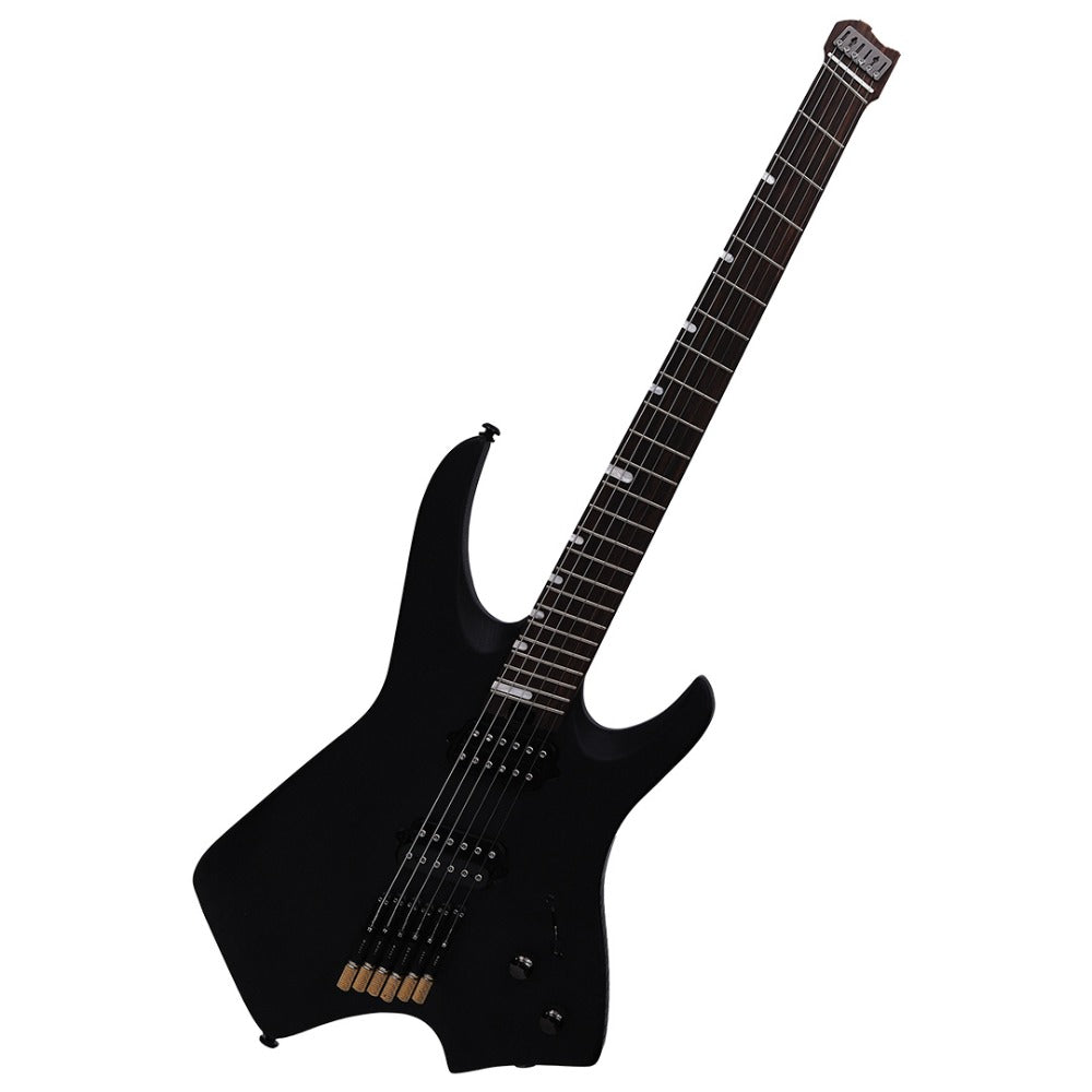 Vault Electric Guitars Matte Black Vault HL2 Headless Multi Scale 6 String Electric Guitar
