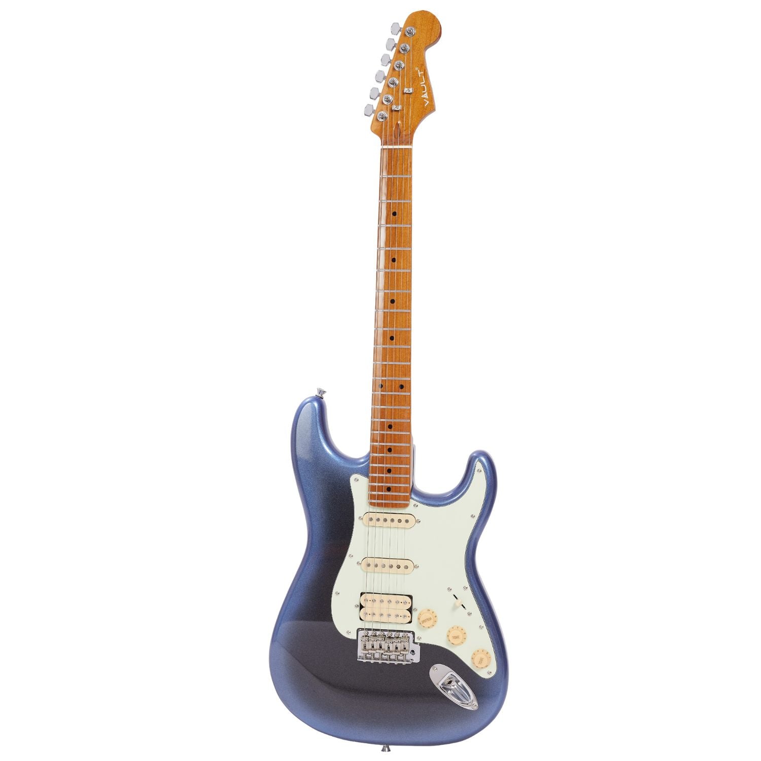 Vault Electric Guitars Midnight Blue / Roasted Maple Vault ST2 Stratocaster Style Electric Guitar with Premium Alnico 5 Pickups 