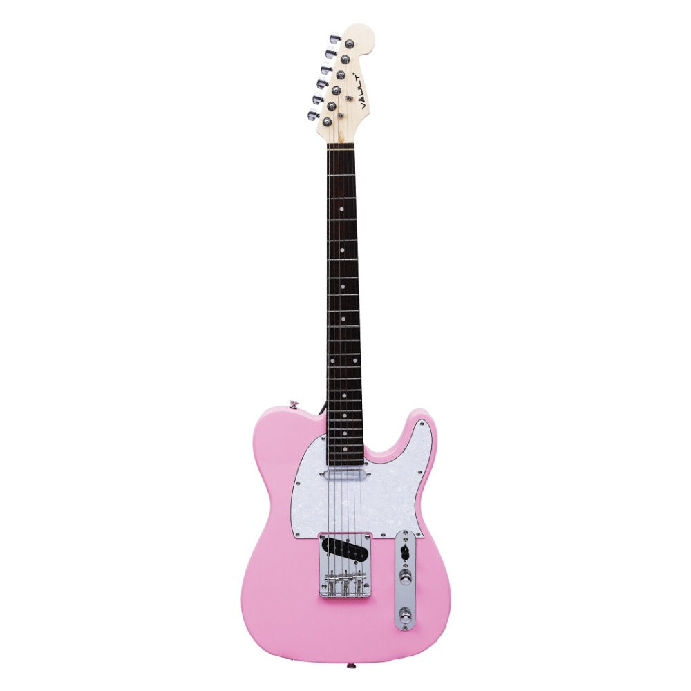 Vault Electric Guitars Pink / Laurel Vault TL2 Telecaster Style Electric Guitar with Premium Alnico 5 Pickups#colour_pink