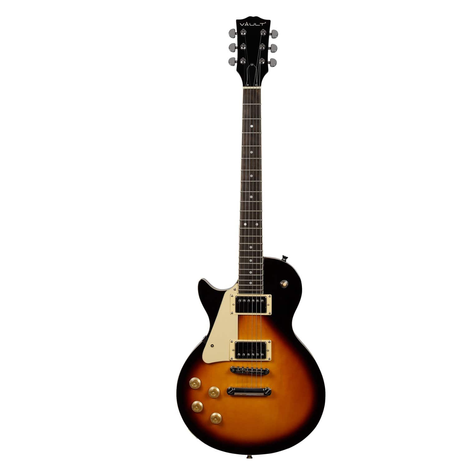 vault electric guitars vault lp1mn les paul style left-handed 6-string electric guitar - tobacco sunburst