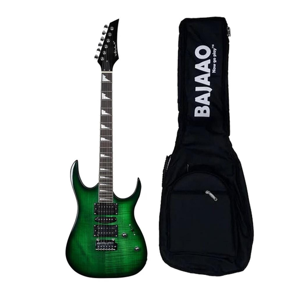 vault electric guitars vault rg1 soloist electric guitar - nebula green burst
