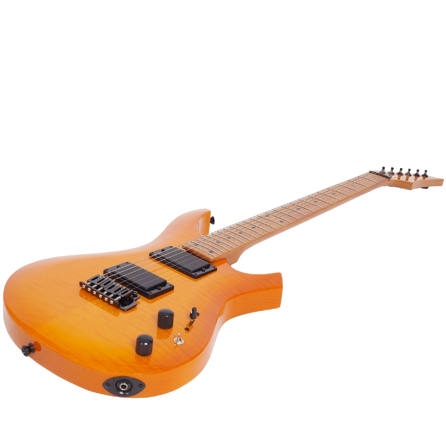 Vault Electric Guitars Vault RG2 Premium Electric Guitar with Dual Alnico 5 Humbuckers and Roasted Maple Neck #color_transparent-orange-flame-burst,fingerboard_roasted-maple