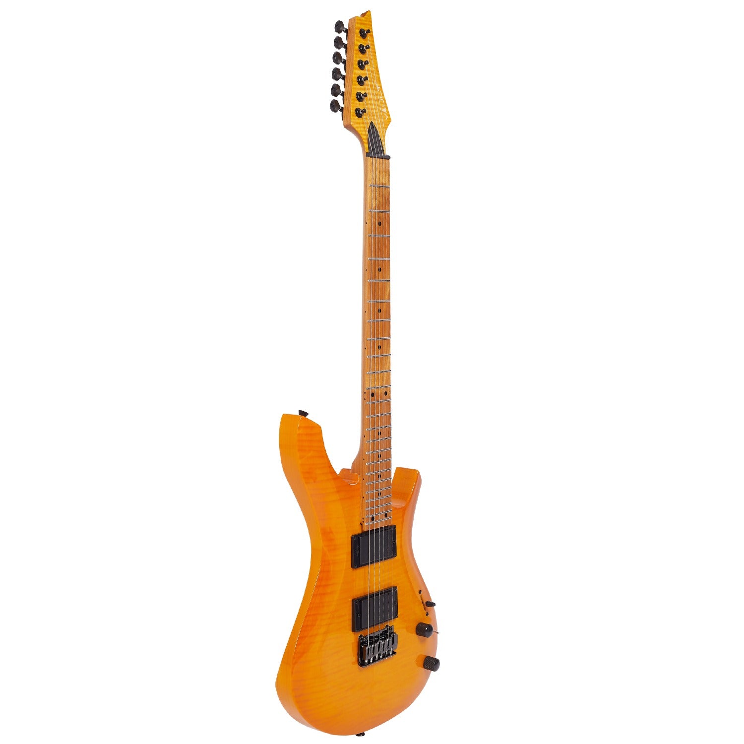 Vault Electric Guitars Vault RG2 Premium Electric Guitar with Dual Alnico 5 Humbuckers and Roasted Maple Neck #color_transparent-orange-flame-burst,fingerboard_roasted-maple