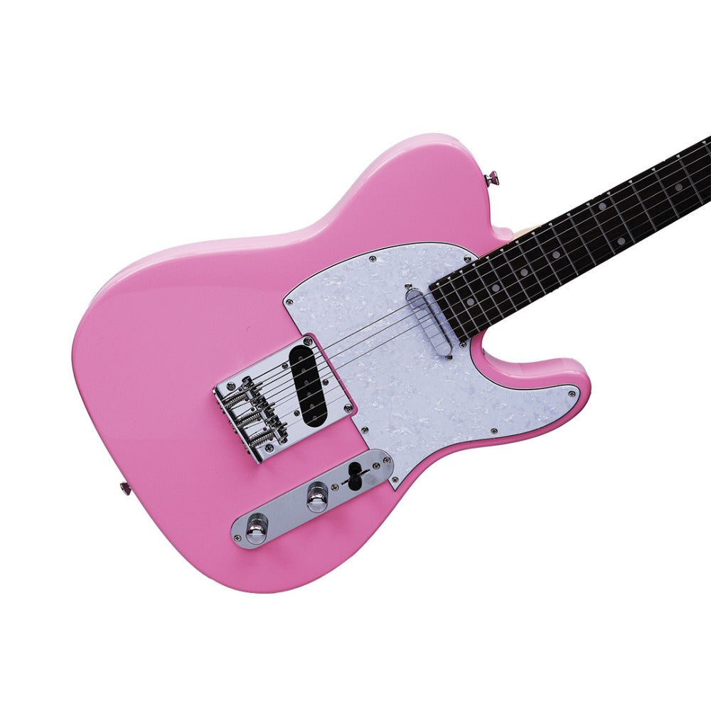 Vault Electric Guitars Vault TL2 Telecaster Style Electric Guitar with Premium Alnico 5 Pickups#colour_pink